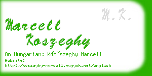 marcell koszeghy business card